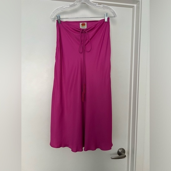 FARM RIO MIDI Skirt in Fuschia Beaded Tassels ECOVERO - Picture 3 of 9